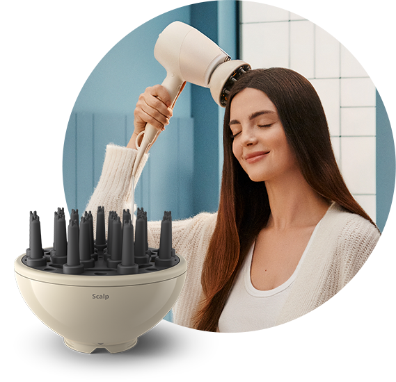 Galvas ādas masāžas uzgalis